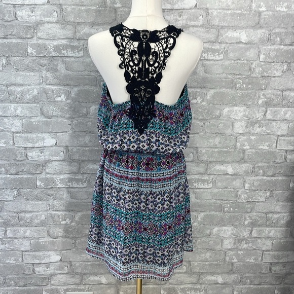 Speechless Blue and Pink Ruffled Smocked Sundress - Picture 6 of 7